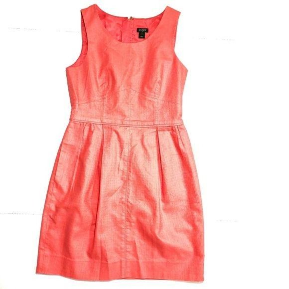 J. Crew Coral Sleeveless Cotton Shift Dress 2 - Picture 2 of 6